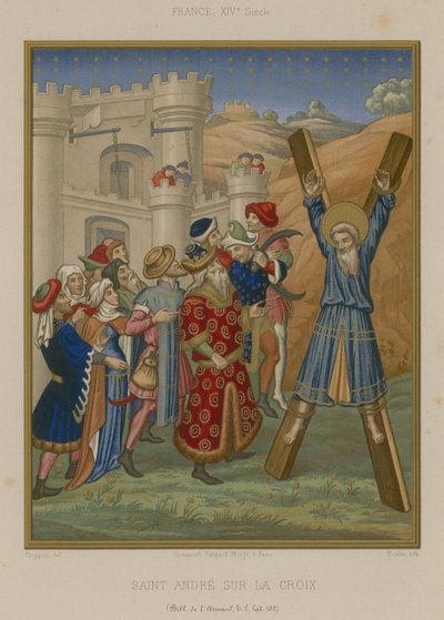 De kruisiging van Sint Andreas door French School