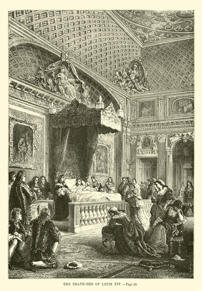 Het sterfbed van Lodewijk XIV door French School