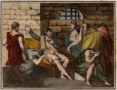 De dood van Socrates, Griekse filosoof. door French School
