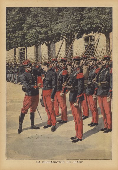 De degradatie van Georges Graby, een Franse soldaat die de rijke weduwe van een voormalige ... vermoordde door French School
