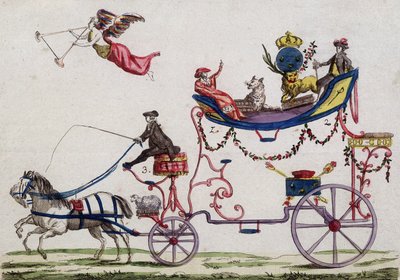 Het vertrek van de drie standen naar Versailles in maart 1789 door French School