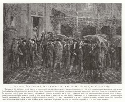 De afgevaardigden van de Derde Stand bij de deur van de Salle des Séances, 23 juni 1789 door French School