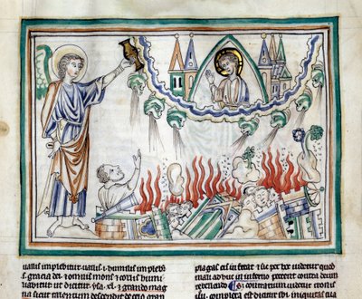 De vernietiging van Babylon Miniatuur uit 