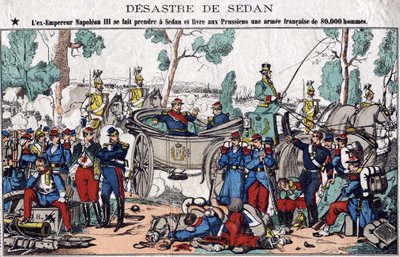 De ramp van Sedan; ex-keizer Napoleon III wordt gevangen genomen in Sedan en levert aan de Pruisen een Frans leger van 80.000 man (spinal afbeelding 19e eeuw) door French School