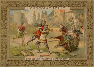 Het duel tussen Bertrand Du Guesclin (ca. 1320-1380) en Thomas van Canterbury door French School