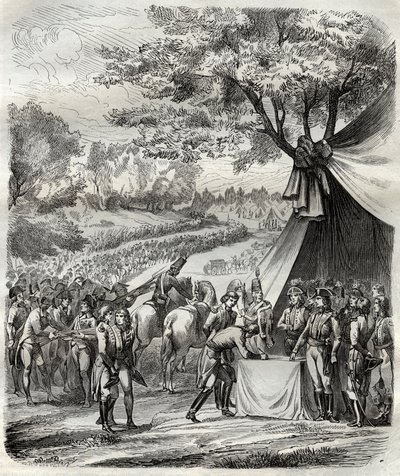 Het einde van de Vendée-oorlog - Hoche ondertekent een verdrag met de Bretons - Franse Revolutie - De pacificatie van de Vendée - Akkoorden van de Mabilais, 20 april 1795 - ondertekend tussen Generaal Hoche en de chouan-leiders - Ondertekening van het Verd door French School