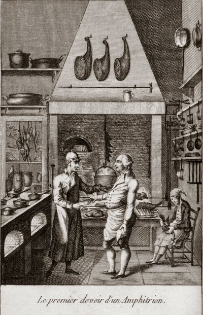 De eerste plicht van een Amphitrion - gravure in 