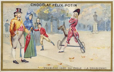 Het eerste idee van de fiets, La Draisienne door French School