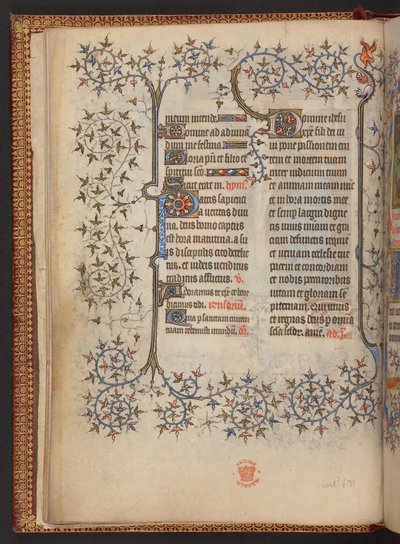 Het eerste blad van de Kruisgetijden, Getijdenboek door French School