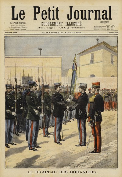 De vlag van de douaniers, Bordeaux, Frankrijk, 1897 door French School