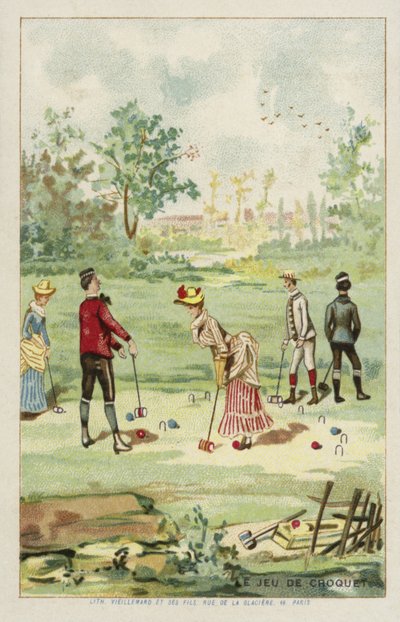 Het spel croquet door French School