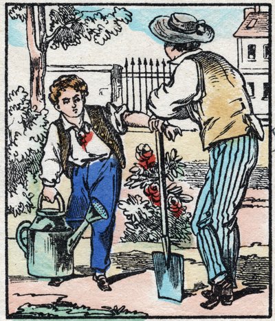 De tuinman. Gravure in 