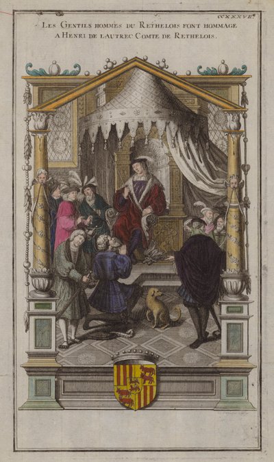De heren van Rethelois brengen hulde aan Henri de Lautrec, graaf van Rethelois door French School