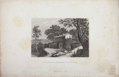 Het huis van Napoleon op het eiland Elba, gegraveerd door Schroeder door French School