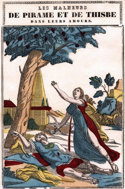 De tegenslagen van Pyramus (Pirame) en Thisbe in hun liefde, verteld door Ovidius in 