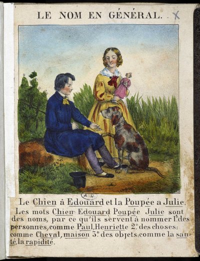 De naam in het algemeen (een jongen met een hond en een meisje met een pop) - in 