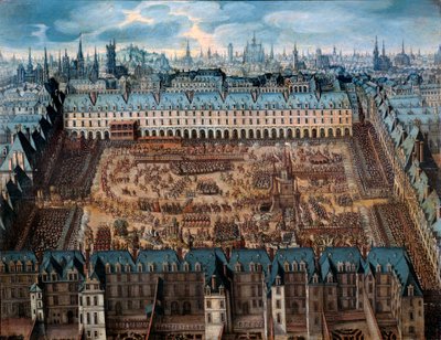 Het verhaal van de ridders van glorie of Groot carrousel op het koninklijk plein in april 1612 ter gelegenheid van het huwelijk van Lodewijk XIII en Anna van Oostenrijk door French School
