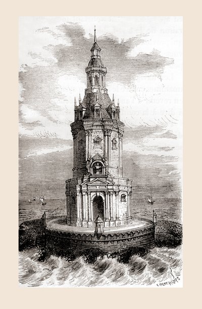 De originele 17e-eeuwse vuurtoren van Cordouan, nabij de monding van de Gironde in Frankrijk, uit 