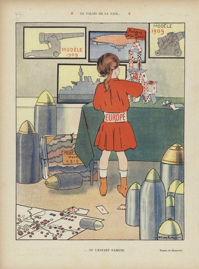Het paleis van vrede (Illustratie voor Le Rire) door French School