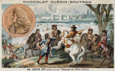 De oversteek van de Rijn (in Nederland) door Lodewijk XIV aan het begin van de oorlog tegen de Nederlanders door French School