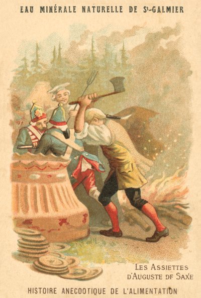 De platen van Augustus van Saksen (chromolitho) door French School