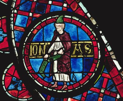 De profeet Jona, detail (beglaasd in 1234) door French School