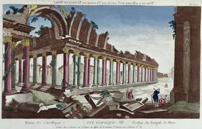 De overblijfselen van de Tempel van Mars tussen de ruïnes van Carthago door French School