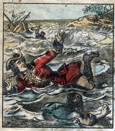 Het zinken van Lemuel Gulliver. Illustratie voor 