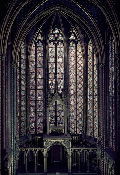 Het glas-in-loodraam in het koor van de Bovenkapel, 1246-48 door French School