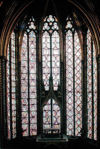 Het glas-in-loodraam in het koor van de Bovenkapel, 1246-48 door French School