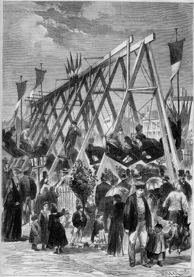 De schommels van het dorp Malakoff, in het gebied van de vestingwerken. Parijs door French School
