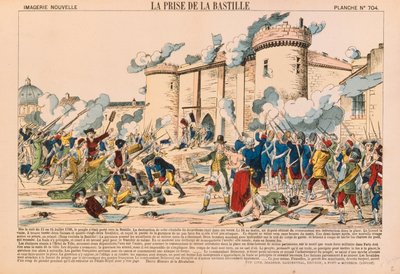 De inname van de Bastille tijdens de Franse Revolutie op 14 juli 1789, uitgegeven door Haguenthal, Pont-a-Mousson, 1840 door French School
