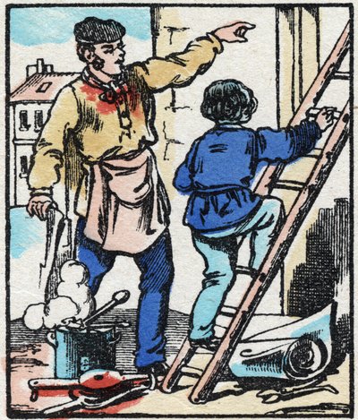 De kietelaar. Gravure in 
