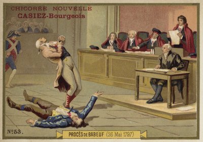 Het proces van Gracchus Babeuf, Parijs, Franse Revolutie, 26 mei 1797 door French School