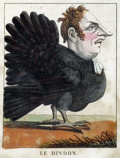 De kalkoen in karikatuur, studie van karakter 