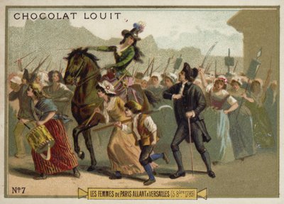 De vrouwen van Parijs marcheren naar Versailles, Franse Revolutie, 5 oktober 1789 door French School