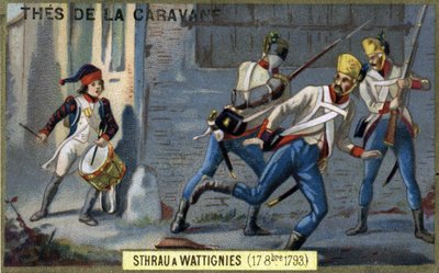 De jonge trommelaar Sthrau viel als held tijdens de Slag bij Wattignies op 16 oktober door French School