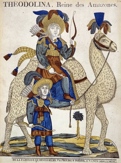 Theodolina, Koningin van de Amazones. Beeld van Epinal door French School