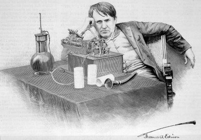 Thomas Edison en zijn fonograaf - in 