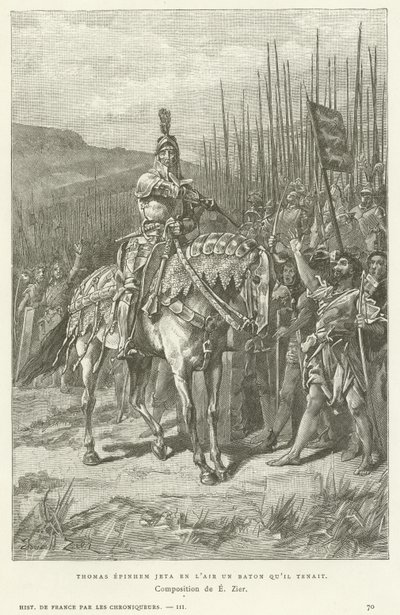 Thomas Epinhem gooide de stok die hij vasthield in de lucht door French School
