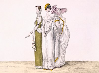 Drie Parijse Gratiën, plaat 16 uit le Bon Genre, ca.1810 door French School