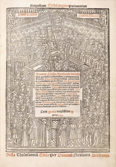 Titelpagina met het Parlement van Toulouse, 1515 door French School