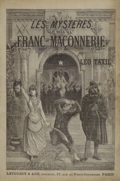 Titelpagina illustratie voor Les Mysteres de la Franc-Maçonnerie Devoiles door French School