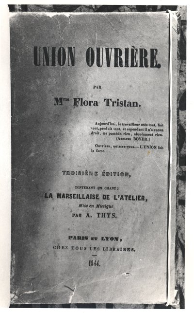 Titelpagina van Union Ouvriere door Flora Tristan (1803-44), gepubliceerd in 1844 door French School