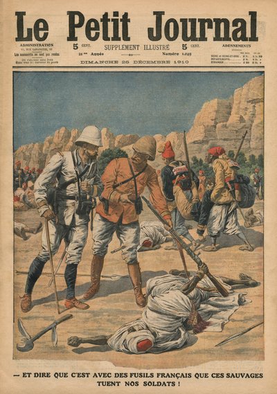 Te denken dat die wilden Franse geweren gebruiken om onze soldaten te doden, illustratie uit 