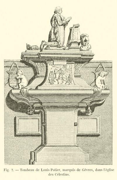 Graf van Louis Potier, markies van Gesvres, in de kerk van de Celestijnen door French School