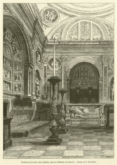 Graf van koningin Anna Jagellon, in de kathedraal van Krakau door French School