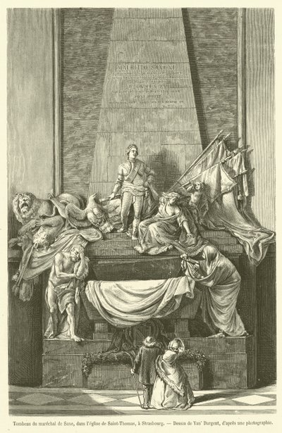 Graf van maarschalk de Saxe, in de kerk van Saint-Thomas, in Straatsburg door French School