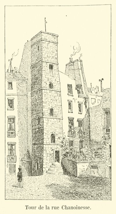 Toren van de rue Chanoinesse door French School