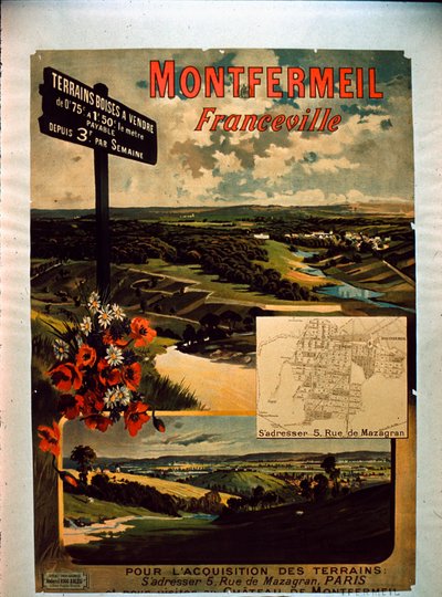 Toeristenposter van Montfermeil door French School